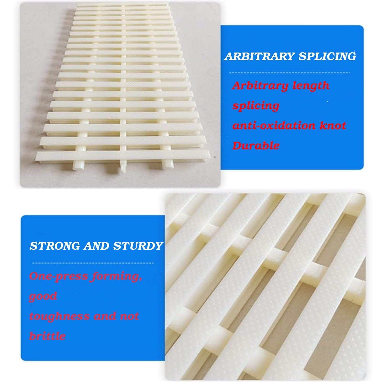 Kratka Przelewowa Z Tworzywa ABS Do Basenu, 3-otworowa Pokrywa Odpływu | Podjazdu Na Patio(White,25x100CM/2pcs)