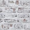 Arthouse Whitewashed White Brick Wallpaper - Photographic Design - 3D Effect - Realistic Rustic Brick - Urban Industrial Loft Effect - Paste The Paper - Easy to Hang, 32.8ft Roll - 671100