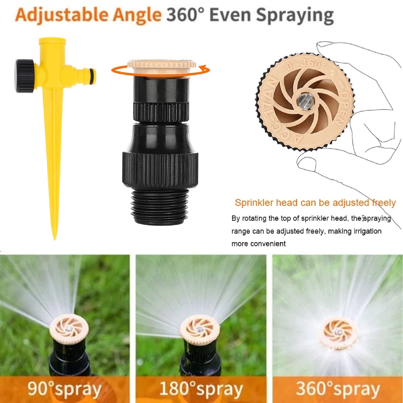 Garten Sprinkler 360° Drehbar - 3 Stück Rasensprenger Set Verstellbar