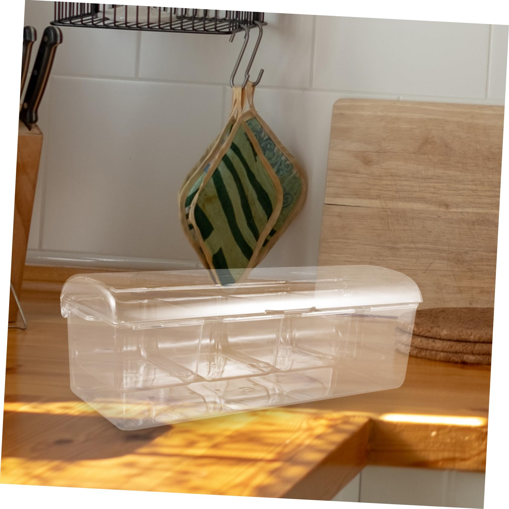 ULTECHNOVO Contenitore per Alimenti in Plastica a 4 Scomparti Grande | Coperchi, per Insalate e Condimenti, Portatile per Picnic e Uscite Familiari, Organizzazione Separata