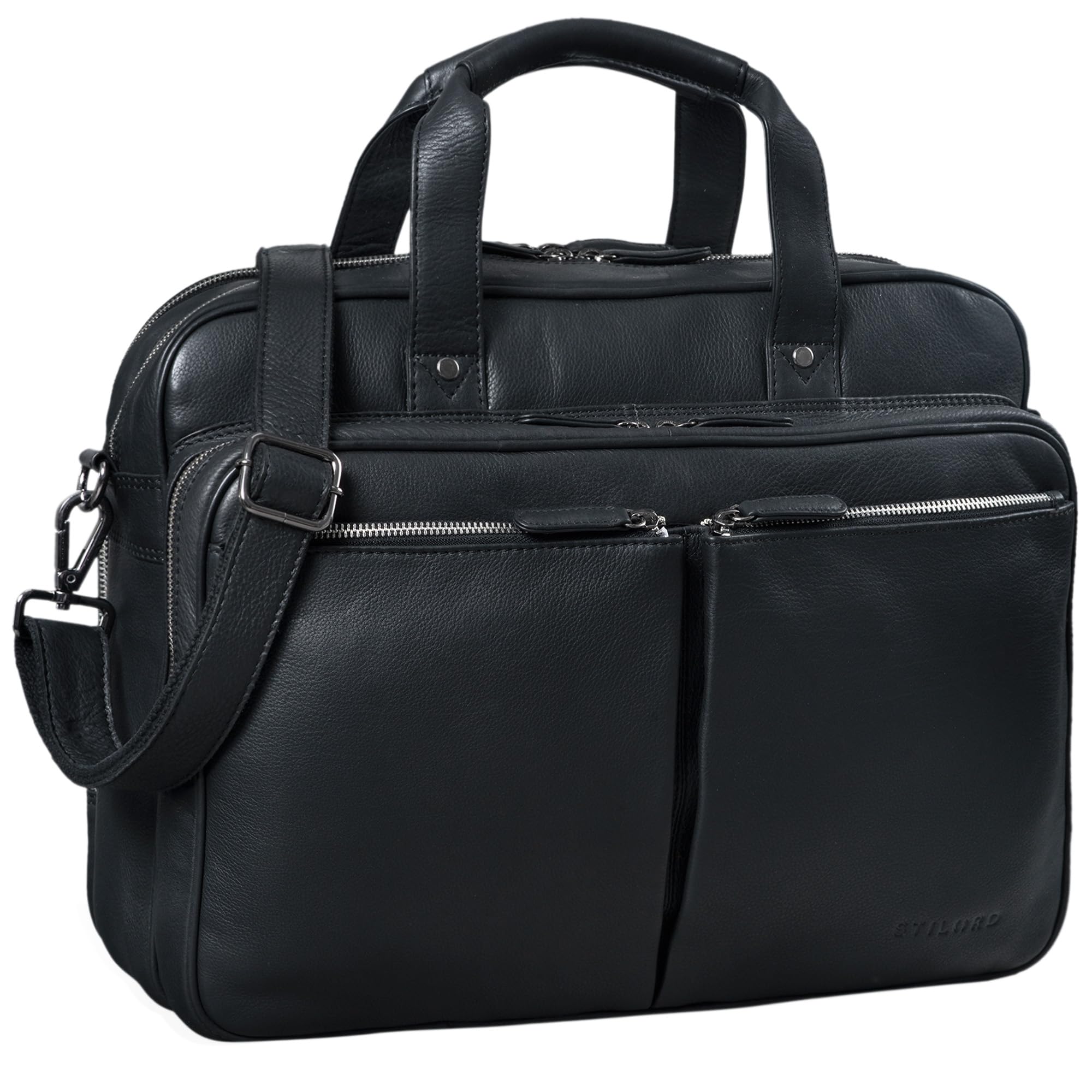 STILORD “Remus” Grande Cartella da Professore in Pelle Borsa Ventiquattrore Portadocumenti PC 15,6 Pollici Vintage Colore:marrone medio