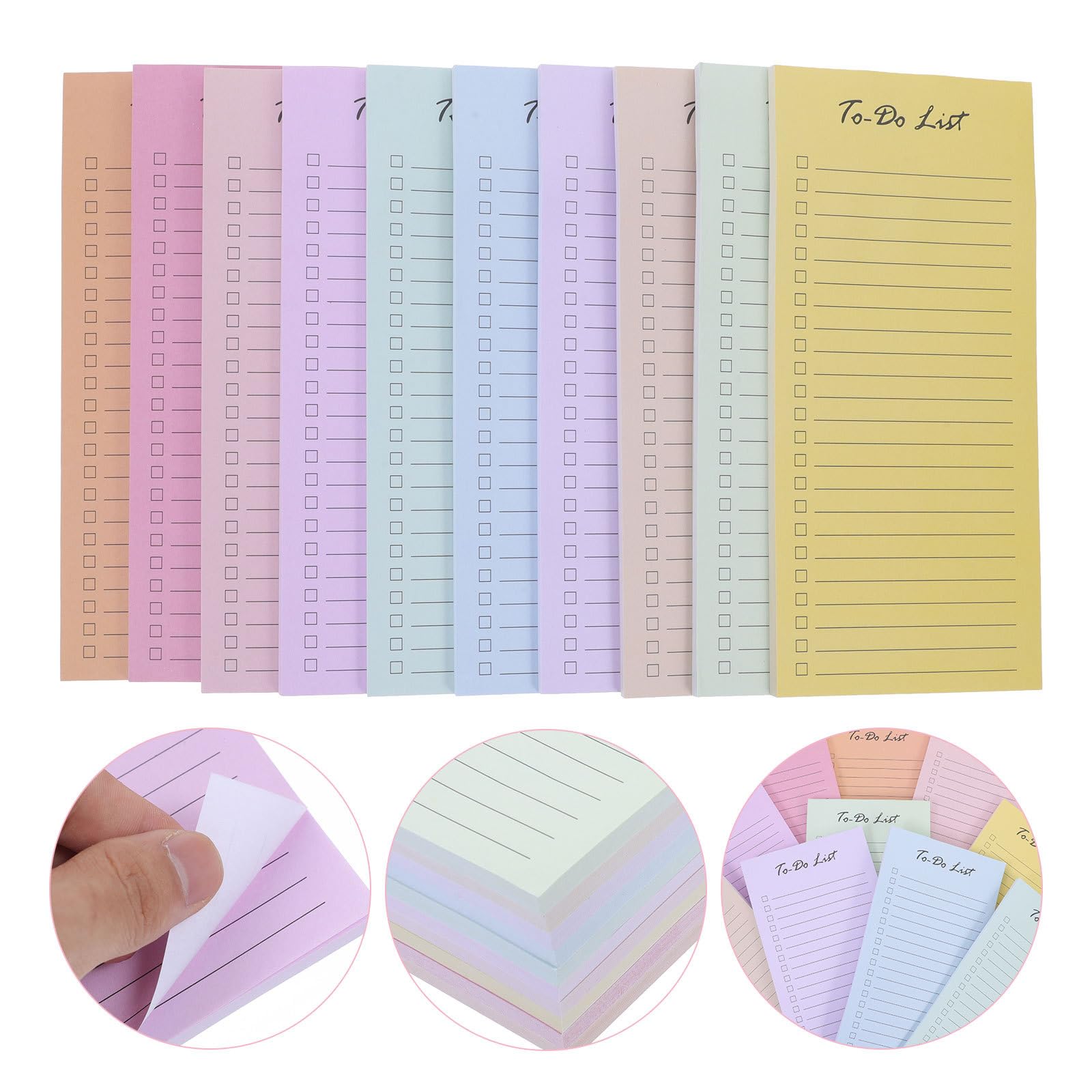 50 Seiten Bunte Papier Haftnotizen im 10 Stück-pack mit Stark Haftendem Kleber und Wiederverwendbar für Aufgabenlisten und Erinnerungen bei Abschlussfeier