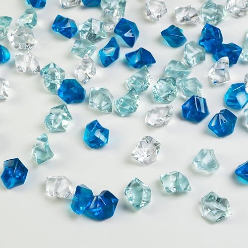 Miniatura 10 de Cubos de rocas de hielo falsas de cristal, piedras acrílicas, gemas del tesoro para jarrones, dispersos de mesa, manualidades, centros de mesa para