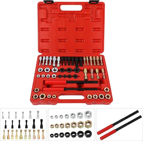 BELEY Juego de 48 piezas de roscas métricas roscadas Kit de reparación de cuchillas métricas roscadas, herramienta de reparación de 3 tamaños de