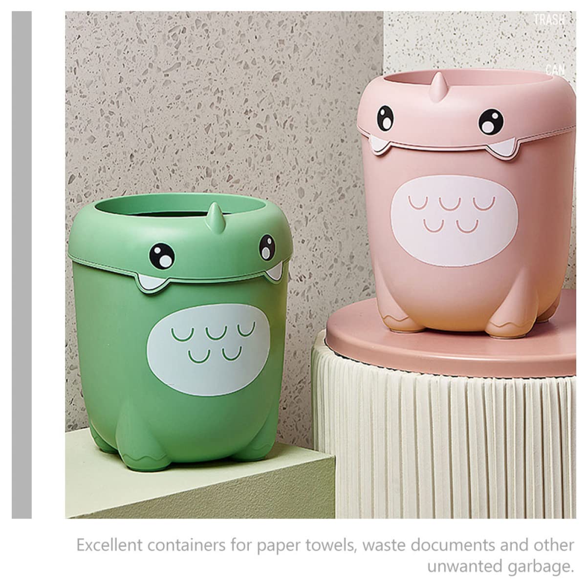 Artibetter Cestino di Immagazzinaggio del Contenitore di Carta Straccia Cestino per Bambini Creativo Ragazzo Camera Secchio Dinosauro Trash Articoli Vari per Bambini Senza Coperchio per