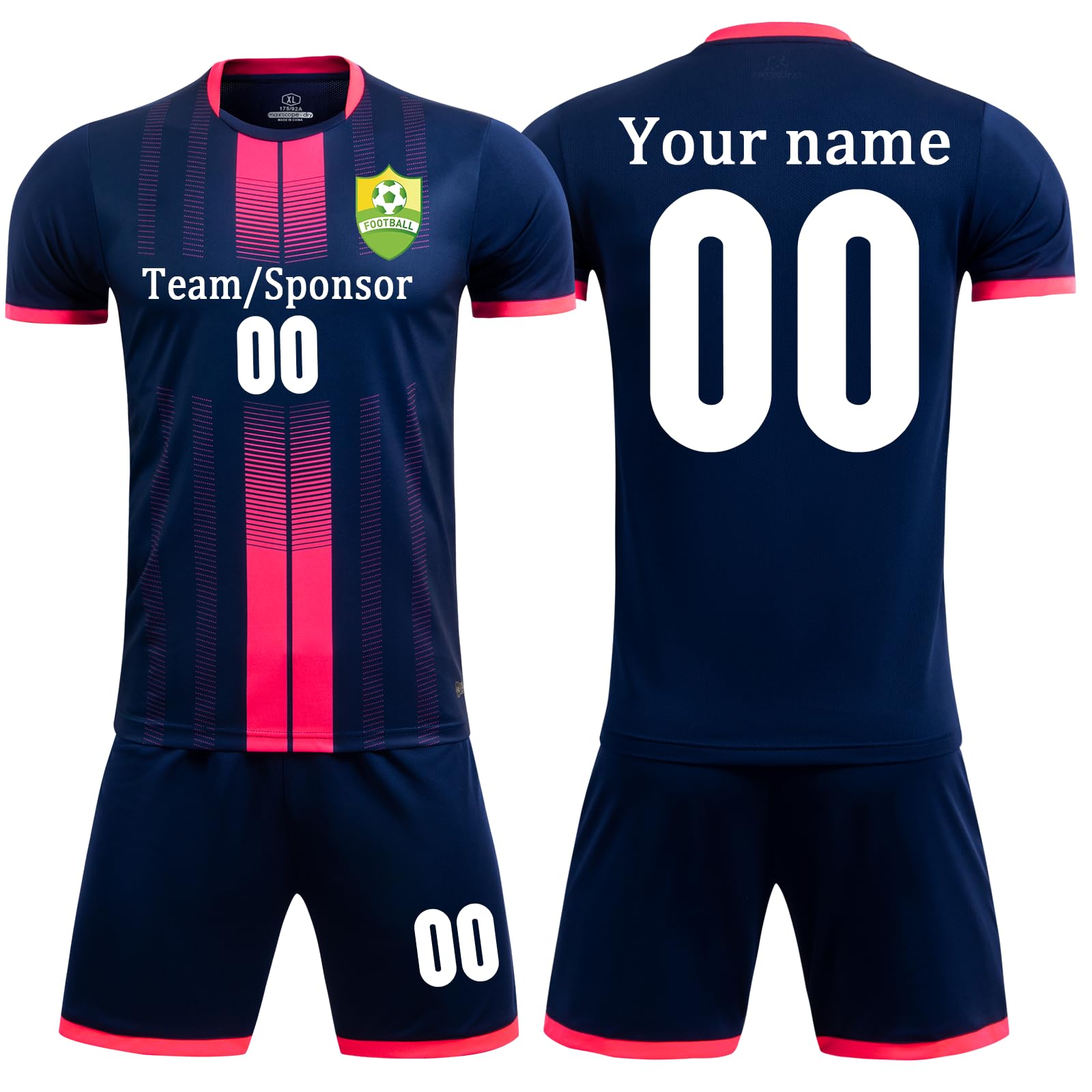 Custom Soccer Jersey Personalized Soccer Uniform for Kids Boys Mens Team Name Number Customize soccer outfit