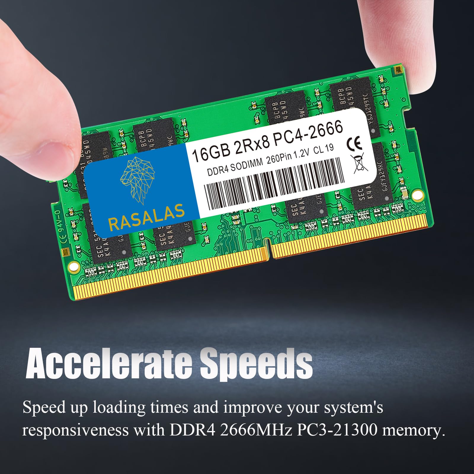 Rasalas 16GB DDR4 2666MHz (DDR4-2666) PC4-21300 (PC4-2666V) No ECC