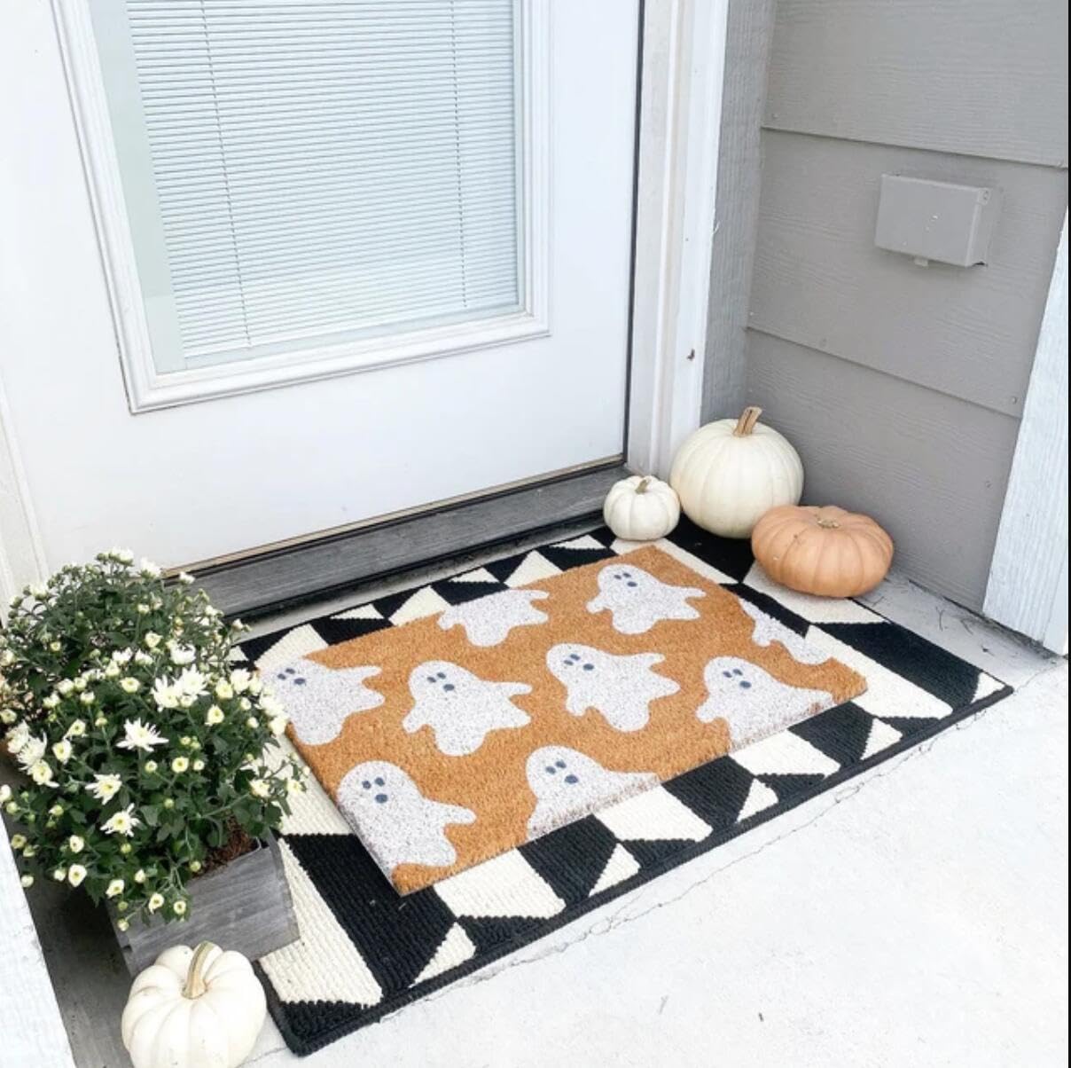 Plantillas de Halloween para felpudo de 17 x 26 pulgadas, plantilla grande de Halloween, plantillas reutilizables para dibujar en telas de madera, tapete de puerta de porche, manualidades, decoración
