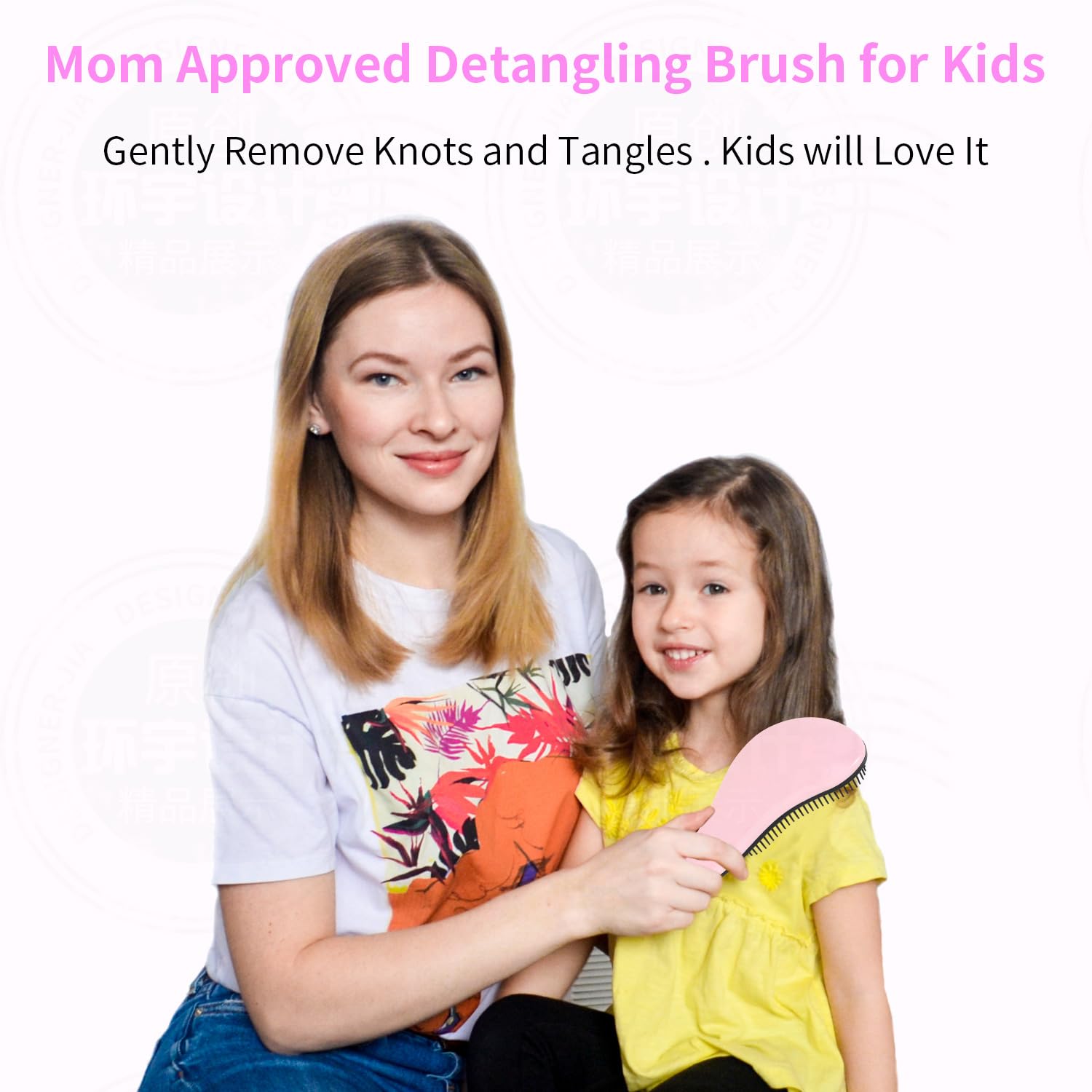 3 cepillos desenredantes para el cabello para niños, sin nudos, sin dolor, para desenredar el cabello rizado y fino (tamaño 7,4 pulgadas, morado)