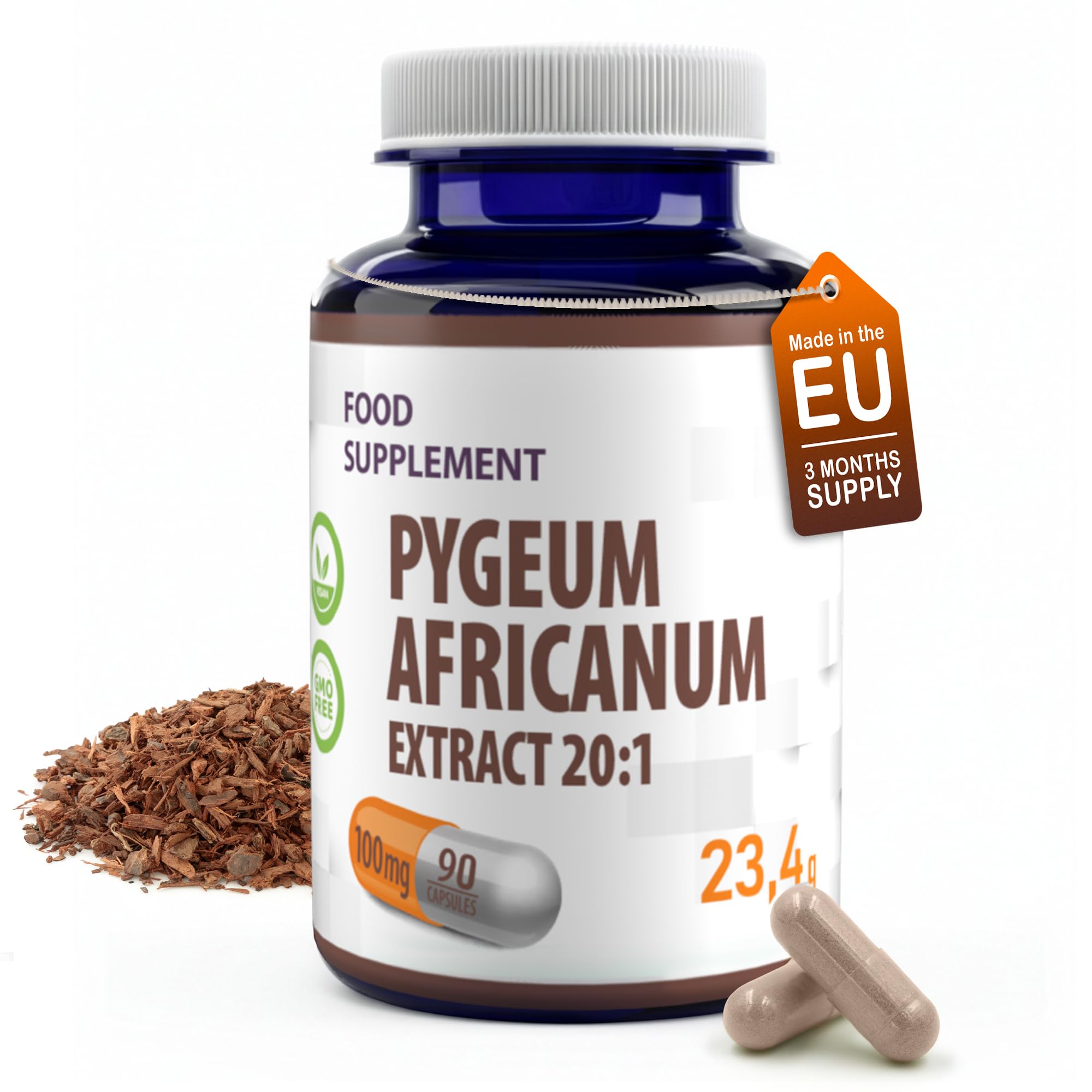 Hepatica Pygeum Africanum – 2000mg Equivalent (100mg 20:1 Extract) | 90 Vegan Capsules | 13% Phytosterols | High-Strength Prostate & Urinary Health Support | 3rd Party Lab Tested