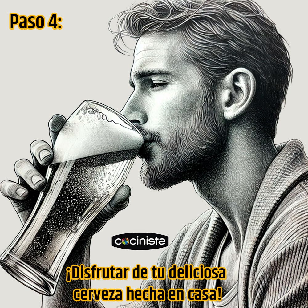 Cocinista Kit Cerveza Artesanal Casera 30 L con Malta y Levadura Incluidas Fermentador con Grifo Antisedimento, Airlock, Chapador y 100 Chapas Guía en Español para Fermentar y Embotellar