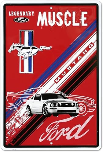Letrero de lata vintage retro para Ford Mustang Legendary Muscle Car