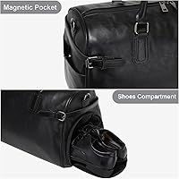 Amazon.com | Vegan Leather Duffle Bag, LXY Travel Duffle Weekender