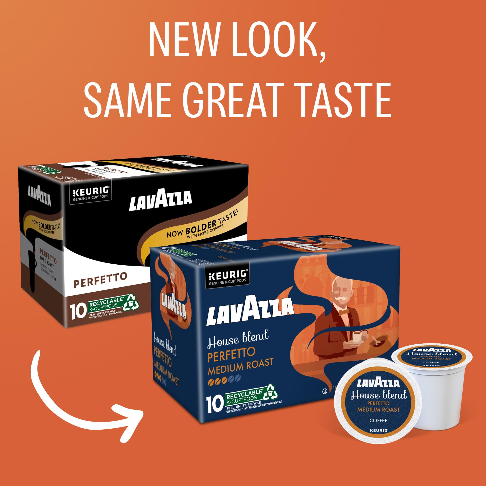 Lavazza Perfetto - Cápsulas K-Cup de café de una sola porción para Keurig Brewer Perfetto, tostado oscuro y aterciopelado, cajas de 10 unidades (paquete de 6) de cuerpo completo con sabor audaz y
