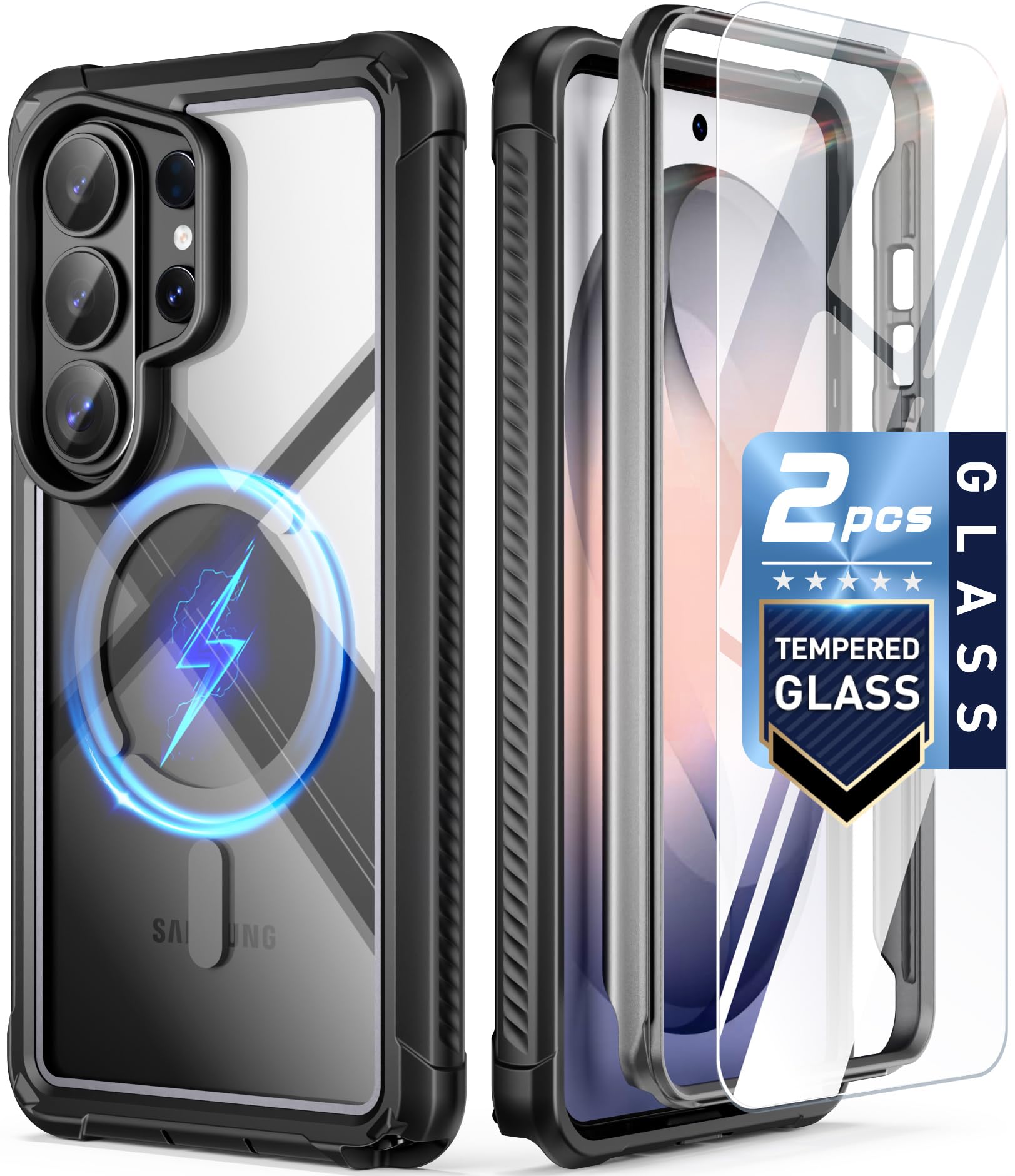 Poetic Guardian MagPro Case for Galaxy S26 Ultra 6.9", MagSafe Compatible | 20FT Mil-Grade Drop Tested | 2 Tempered Glass Screen Protector, Full Body