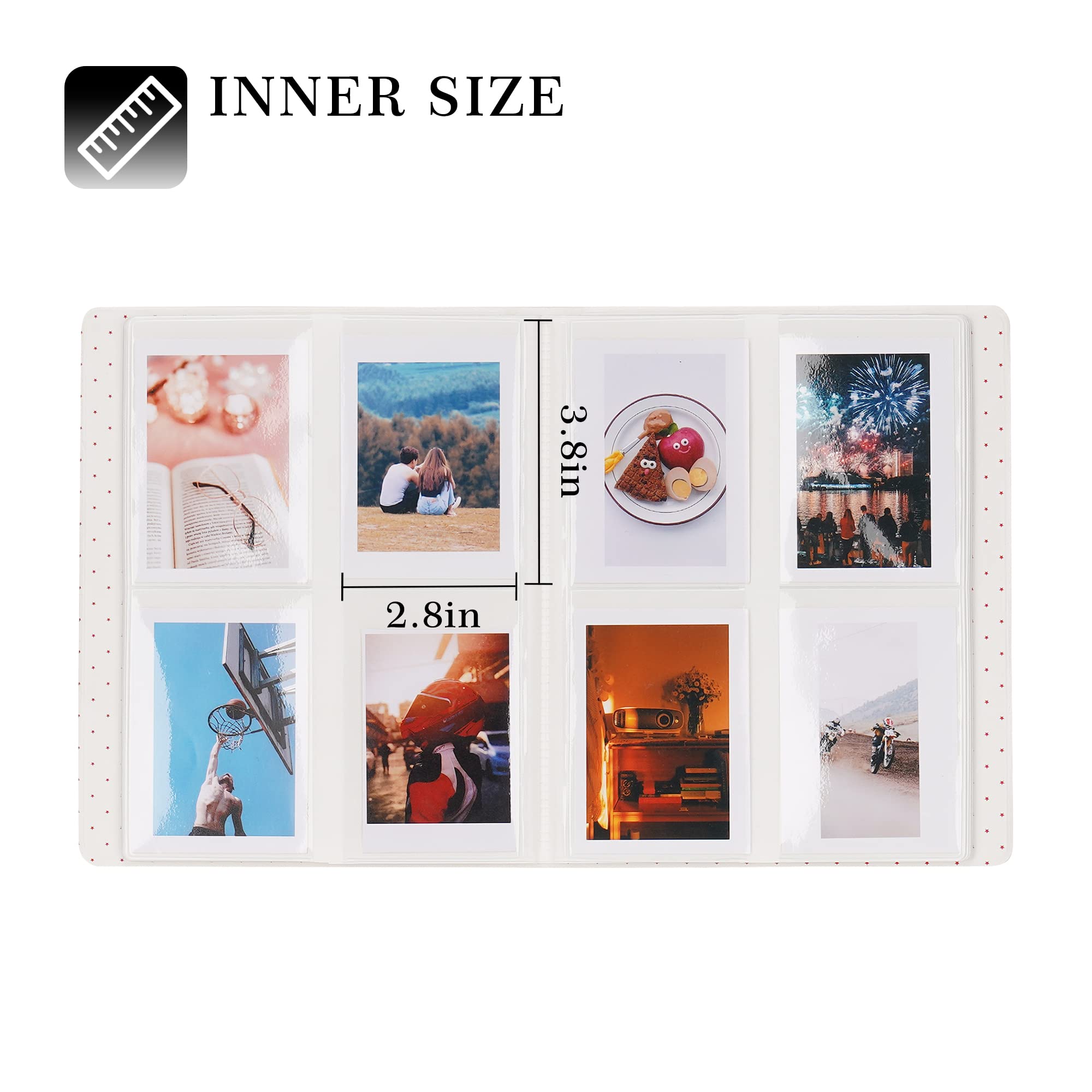Album Fotografico Per Fuji Instax Mini E Polaroid - 128 Tasche, Blu, Copertura Rigida PU - Foto 5