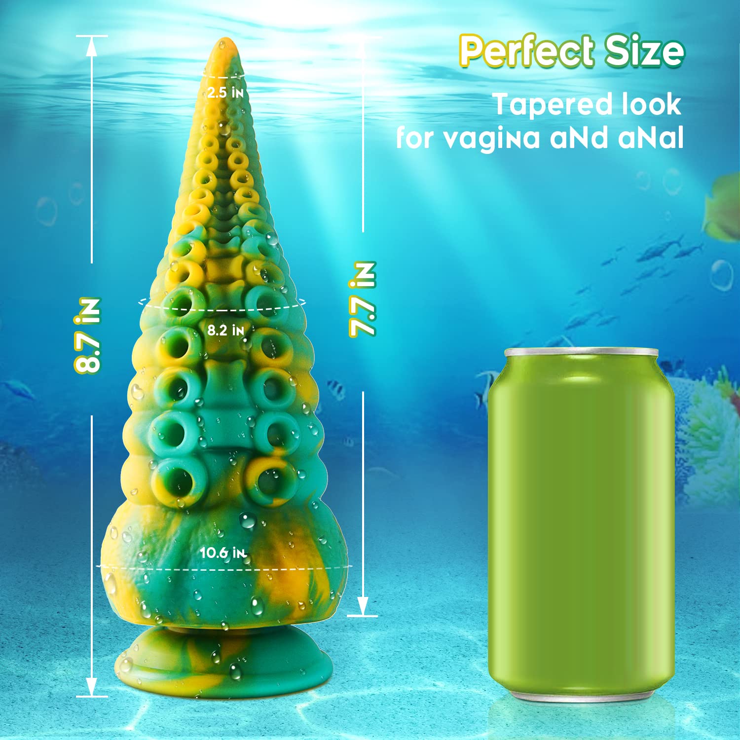 Tentacle Dildo Adult Sex Toys: 7.5" Luminous Thick Monster Dildo with Suction Cup, Big Dildos Liquid Silicone Dragon Dildos for Women, Anal Toys Prostate Massager for G Spot & P Spot