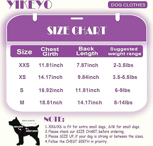 Miniatura 6 de Yikeyo Vestido mullido a cuadros para perro, ropa cálida para perros pequeños y niñas, ropa para mascotas, ropa para gatos (XS, morado)