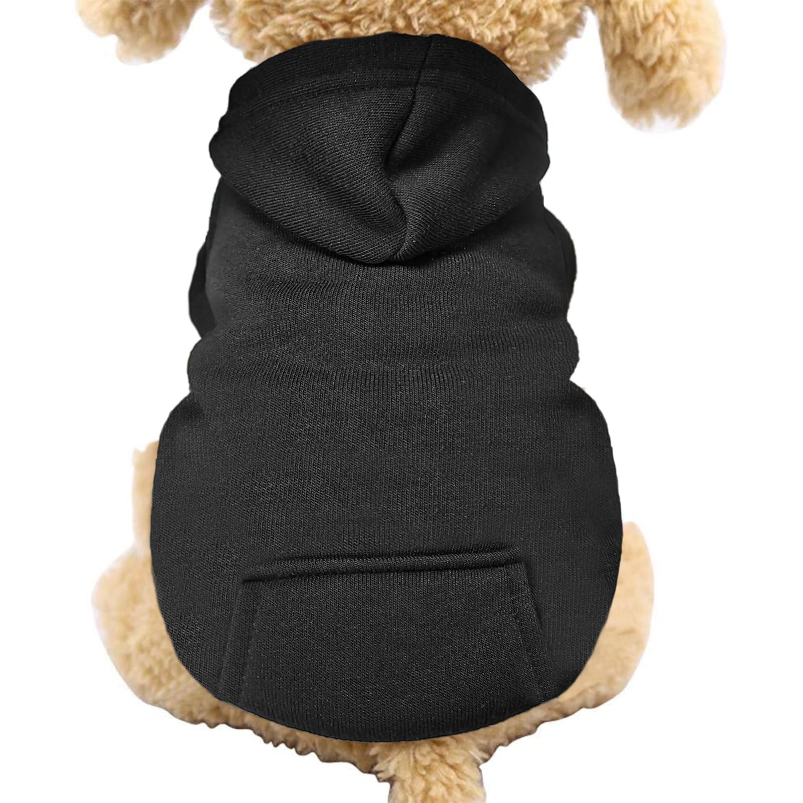 Jecikelon Dog Hoodie with Pockets Clothes for Small Dogs Coat Clothing (Black, X-Large)