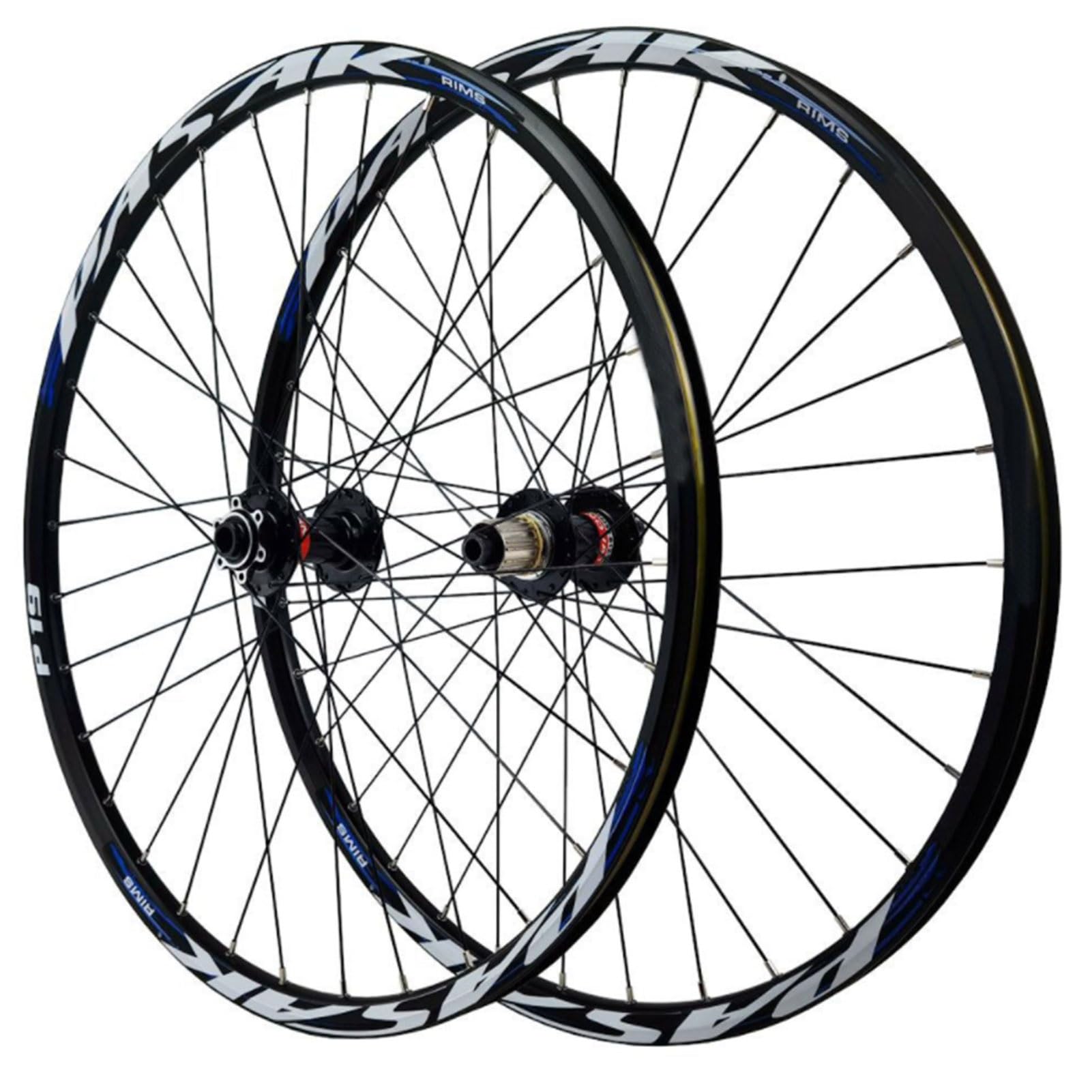 Ruote per Mountain Bike in Lega di Alluminio con Freni a Disco, 32 Fori, Perno Passante, 4 Cuscinetti sigillati, Cerchio a sgancio rapido, Pneumatici da 26, 27,5 e 29 Pollici x 25-35.