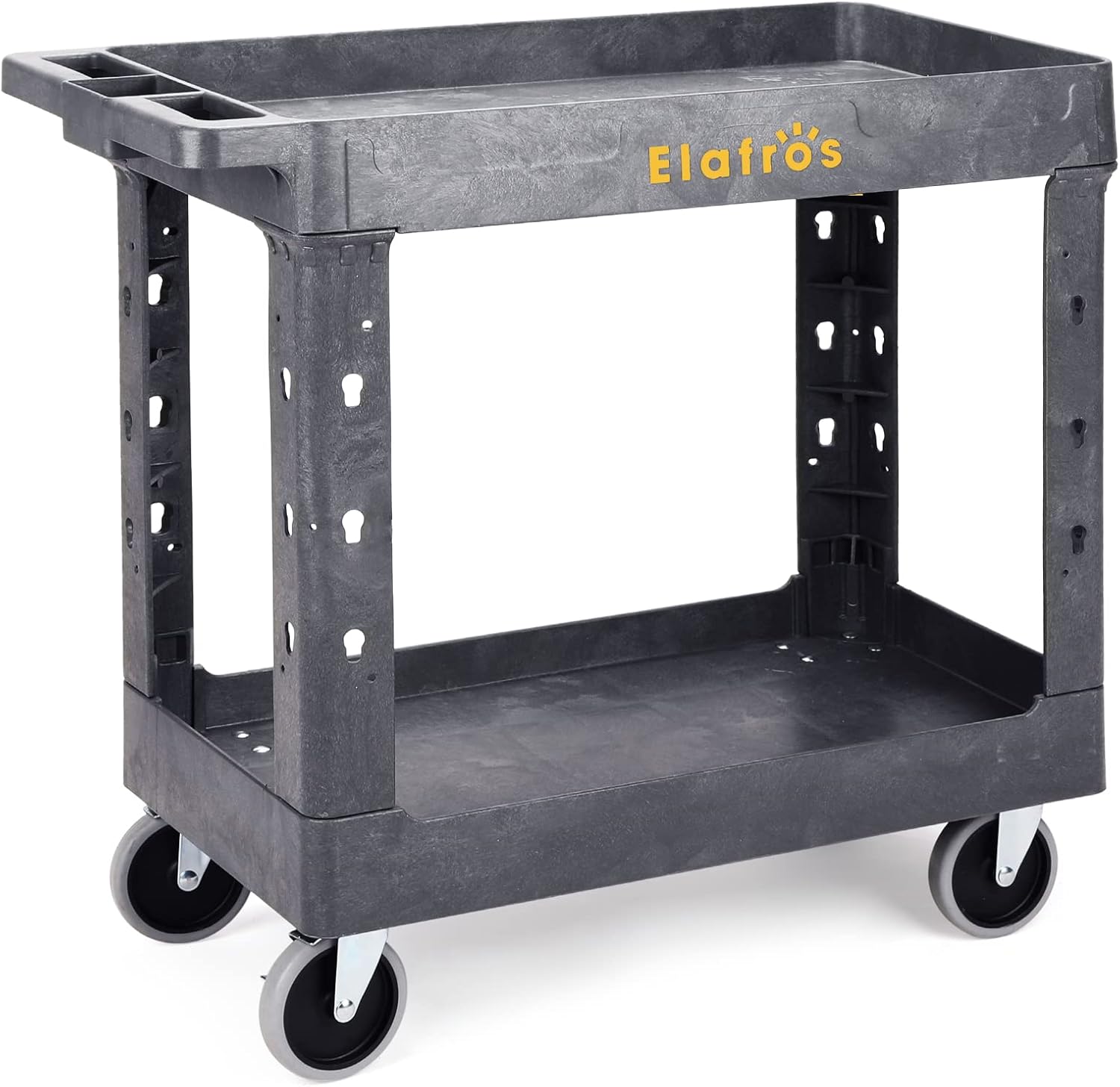 ELAFROS Heavy Duty Plastic Utility Cart 34 x 17 Inch Work