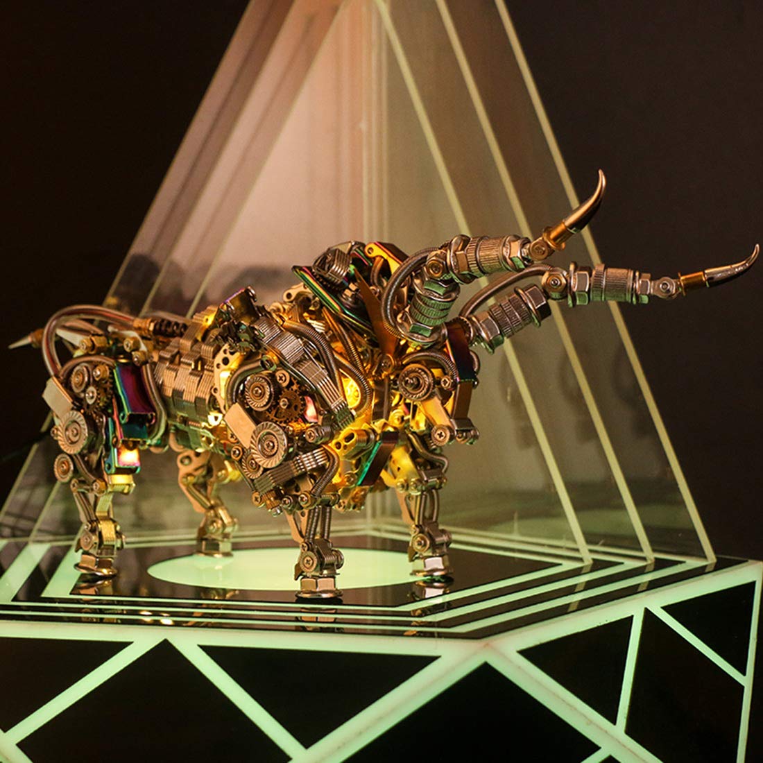 Zestaw 3D Metal Puzzle Mechaniczny Byk Model, 1087 szt. Stalowych Metalowych Puzzle 3D Miniaturowe Modele, Puzzle 3D Łamigłówki Metalowe Ozdoby Stali Nierdzewnej Dorosłych