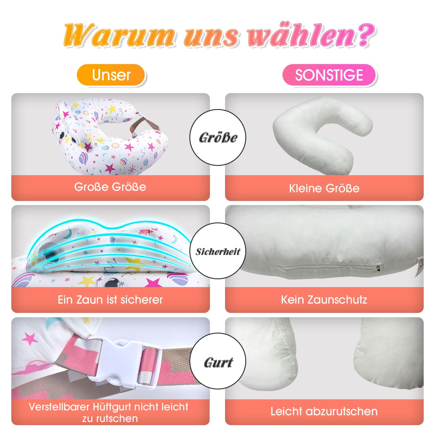 Cuscino gonfiabile per allattamento al seno - Cuscino da viaggio per l'alimentazione dei bambini, supporto per la mamma, cinghia regolabile in vita, fodera rimovibile in cotone 100% - Essenza
