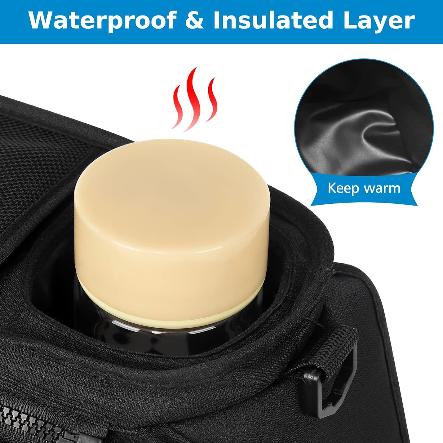 Universal Stroller Organizer with Insulated Cup Holder, Detachable Phone Bag & Shoulder Strap - Image 4