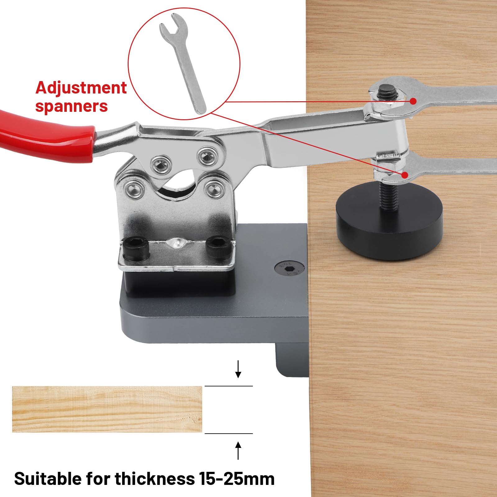 EFUTURETIME Plantilla Colocar para Bisagras Puertas de Cazoleta 35mm con Broca, Plantilla de Perforación de Bisagra, Herramientas Carpinteria para Localizador de Guía de Perforación, Hinge Jig