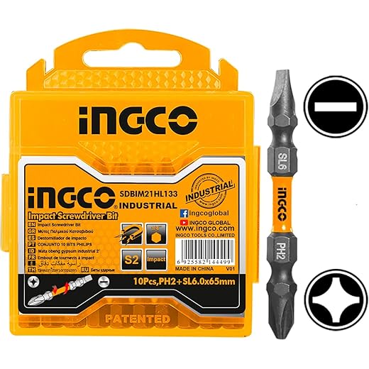 INGCO Impact Screwdriver Bit PH2+SL 65mm