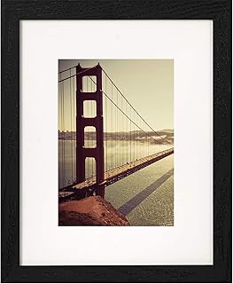 BAIJIALI 8x10 Picture Frame Black Wood Pattern with HD Plexiglass,Display Pictures 5x7 with Mat or 8x10 Without Mat, Horizontal and Vertical Formats for Wall and Table Mounting