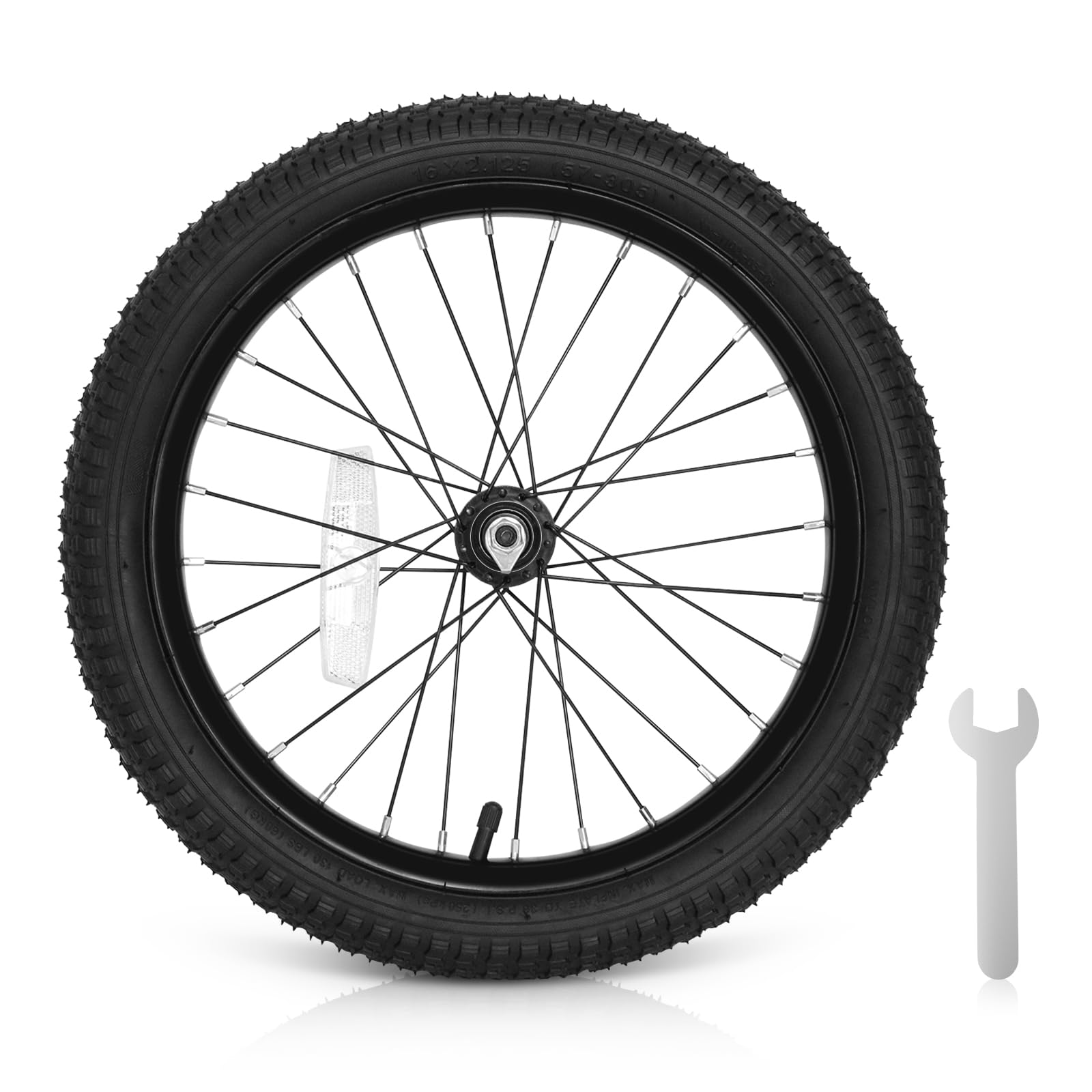 12/14/16/18/20 Zoll Fahrrad Vorderräder (16 Zoll - Schwarz)