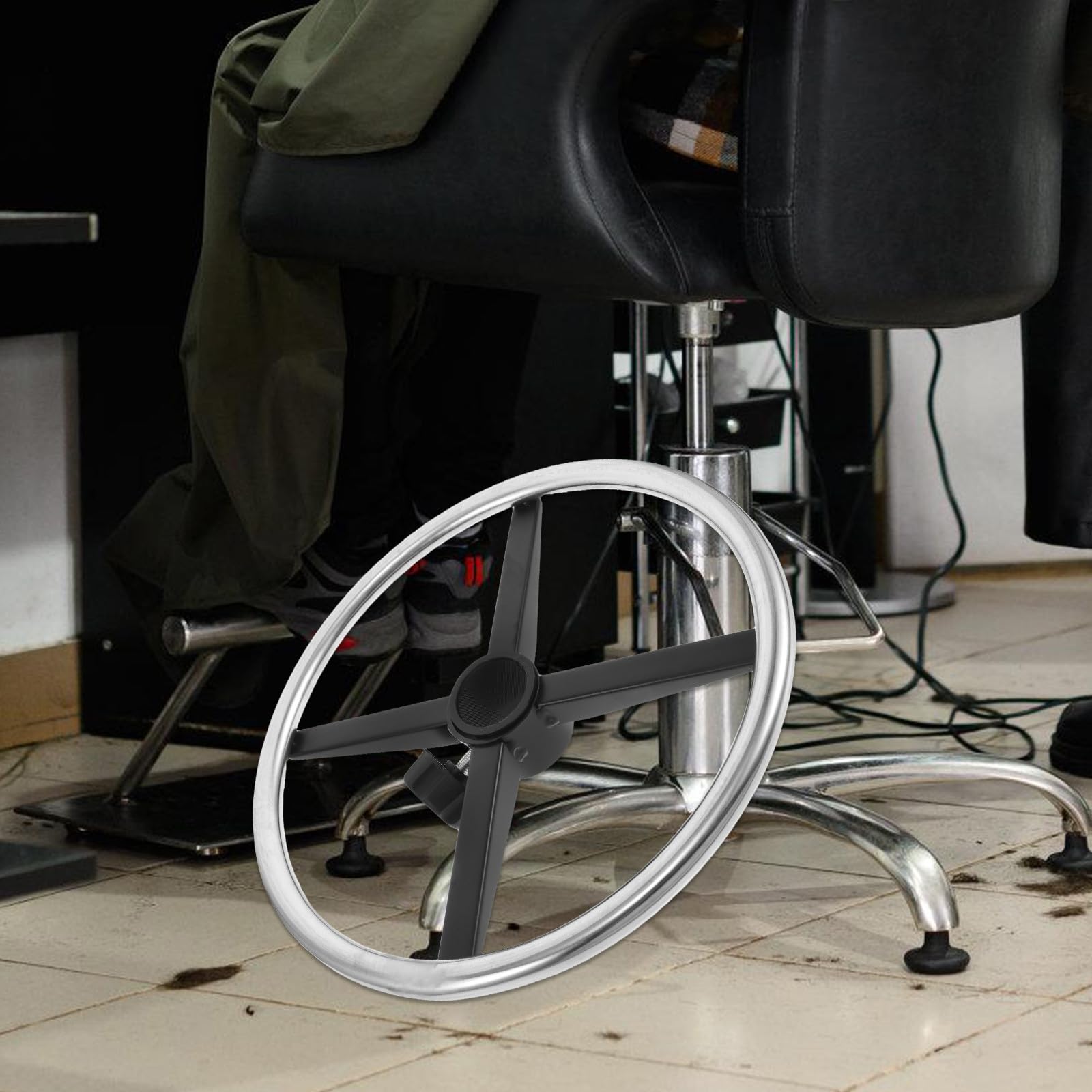 Gadpiparty Reposapiés Soporte Silla para Hierro de o Barbería de y Salón Ergonómico Nylon Diseño Color Plata para Trabajo Prolongado en Casa