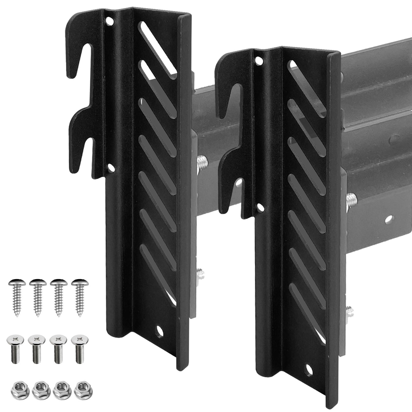 Hook on Bed Frame Brackets Adapter, Hook Brackets for Attach Bed Rail to Headboard or Footboard,Down Hook Bolt-On to Hook-On Conversion Bracket (2 pcs)