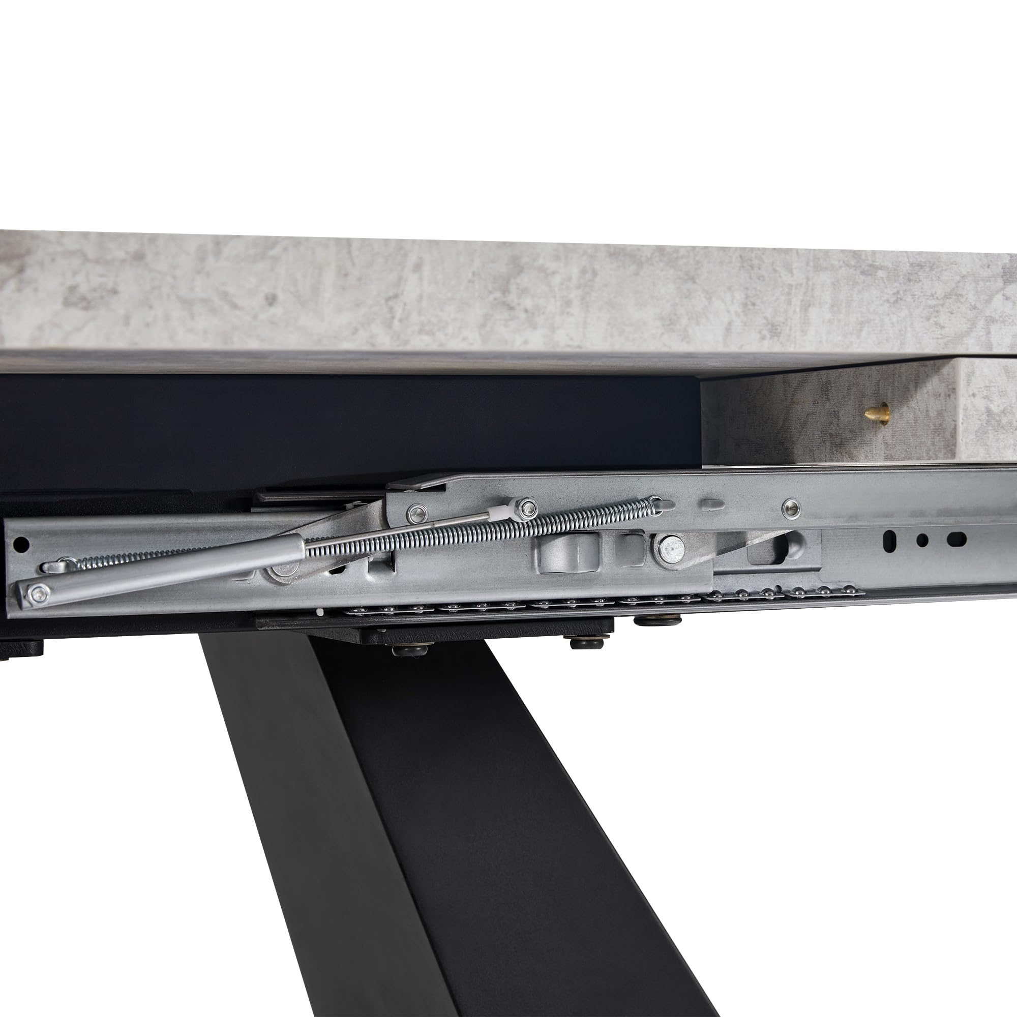 Tavolo da pranzo telescopico in stile moderno, tavolo rettangolare – allungabile da 99 cm a 159 cm, gambe in acciaio al carbonio extra forti – 99 x 74 cm (grigio + nero)