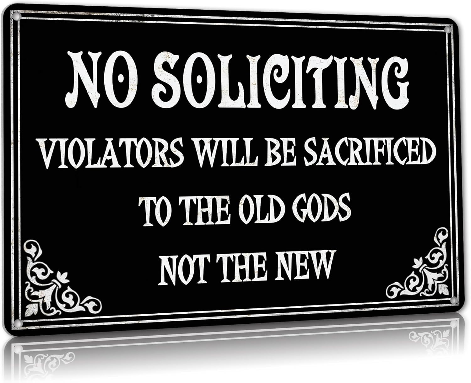 No Soliciting Vintage Metal Tin Sign Posters Wall Art Aluminum Sign For Cafe Bar Garden Home Bathroom Decoration 12x8 inch