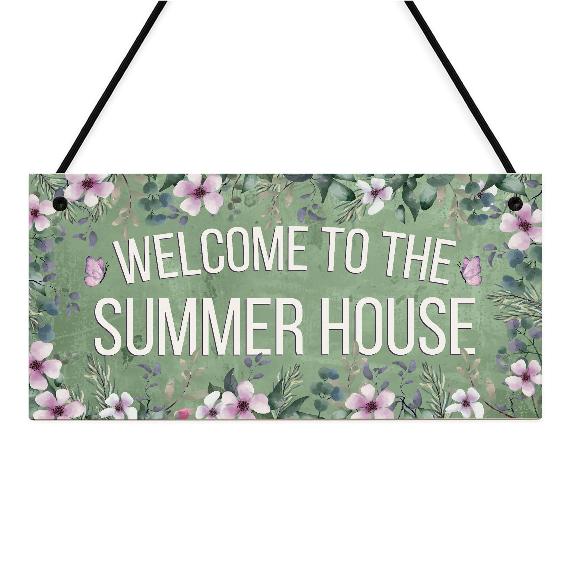 Red Ocean Summerhouse Sign Hanging Shed Plaque Welcome Garden Sign For Outdoors Friendship Gift For Women Men Home Decor Plaque