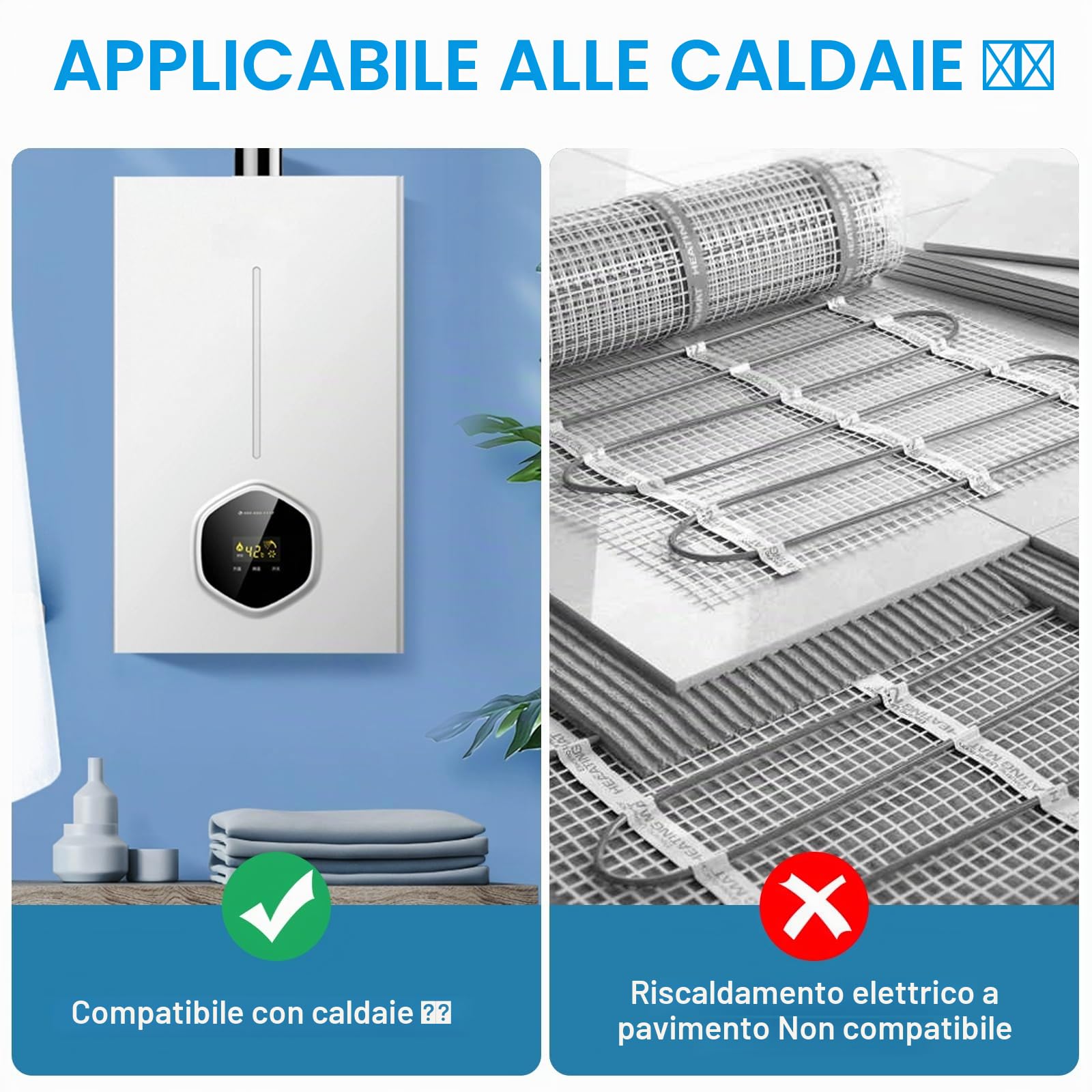 Jadeshay Termostato Caldaia WiFi Termostato Digitale Programmabile 5+1+1 Giorni con Schermo LCD Contatto Pulito 5A 230V Compatibile con Alexa e Google Home Controllo Remoto tramite Smart Life