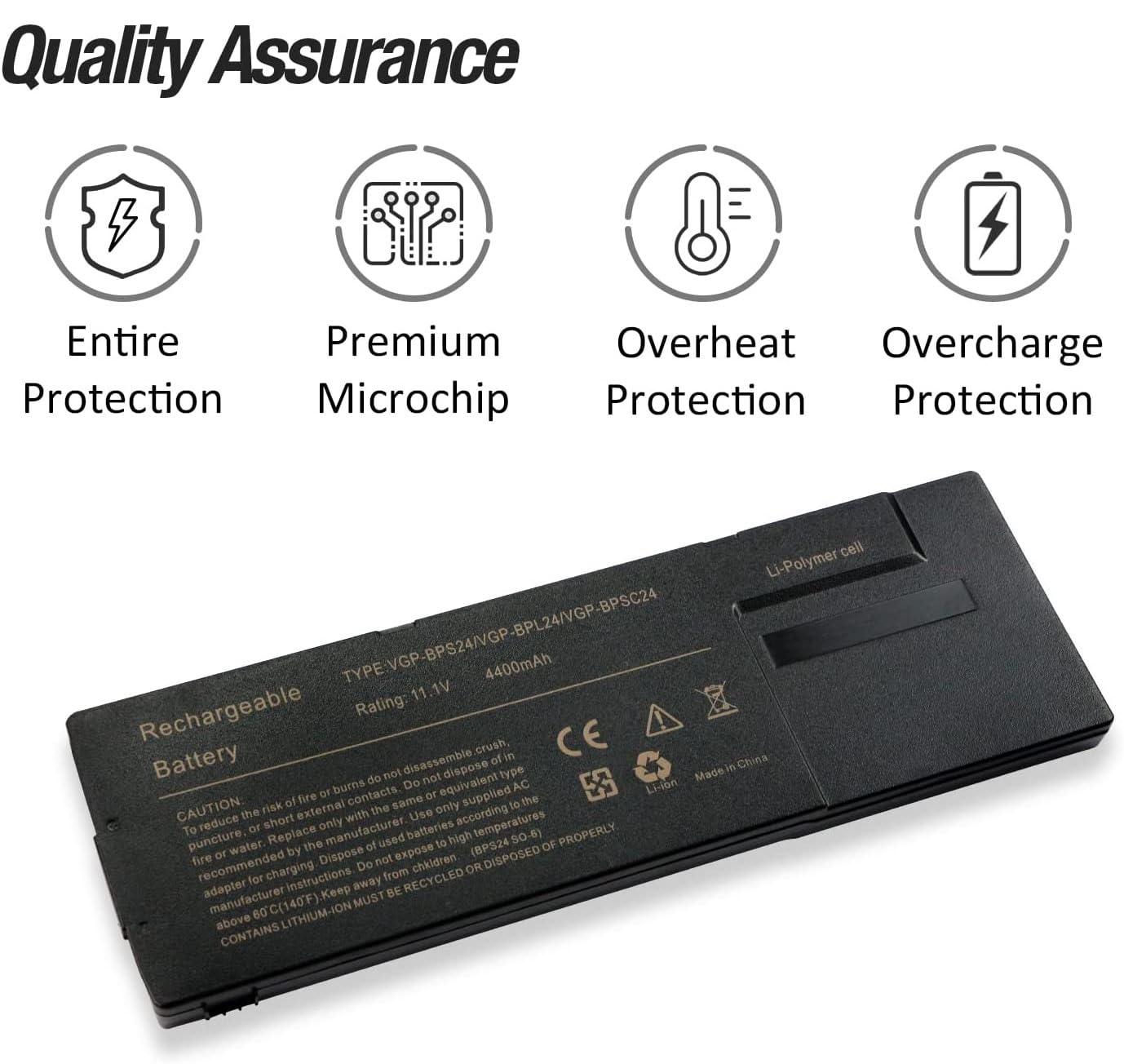 GHU Replacement Battery For Sony VAIO VGP-BPS24 - 50Wh 4400mAh 11.1V