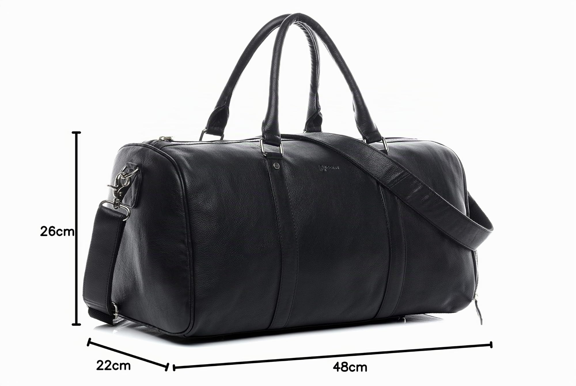 BACCINI® borsa viaggio tracolla vera pelle FLORIAN grande borsone bagaglio a mano sportiva duffle bag weekend uomo donna nero prodotto artigianale