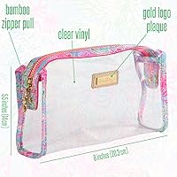 Vista 3 de Lilly Pulitzer Bolsa transparente con cremallera, bonito estuche para adultos, neceser de viaje, bolsa pequeña para suministros, maquillaje