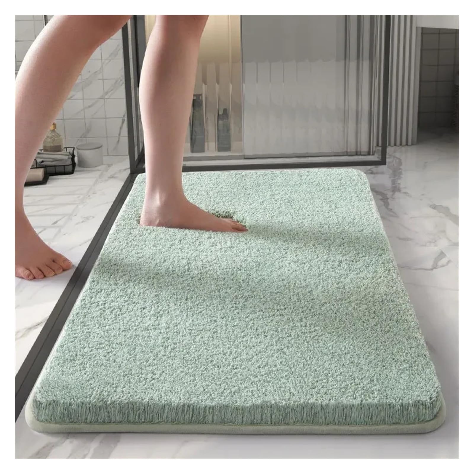 Tappetino da bagno ultra morbido in cotone rosso, spesso, assorbente, ad asciugatura rapida, tappeto da bagno antiscivolo (40 x 60 cm) per un comfort e una sicurezza di lusso