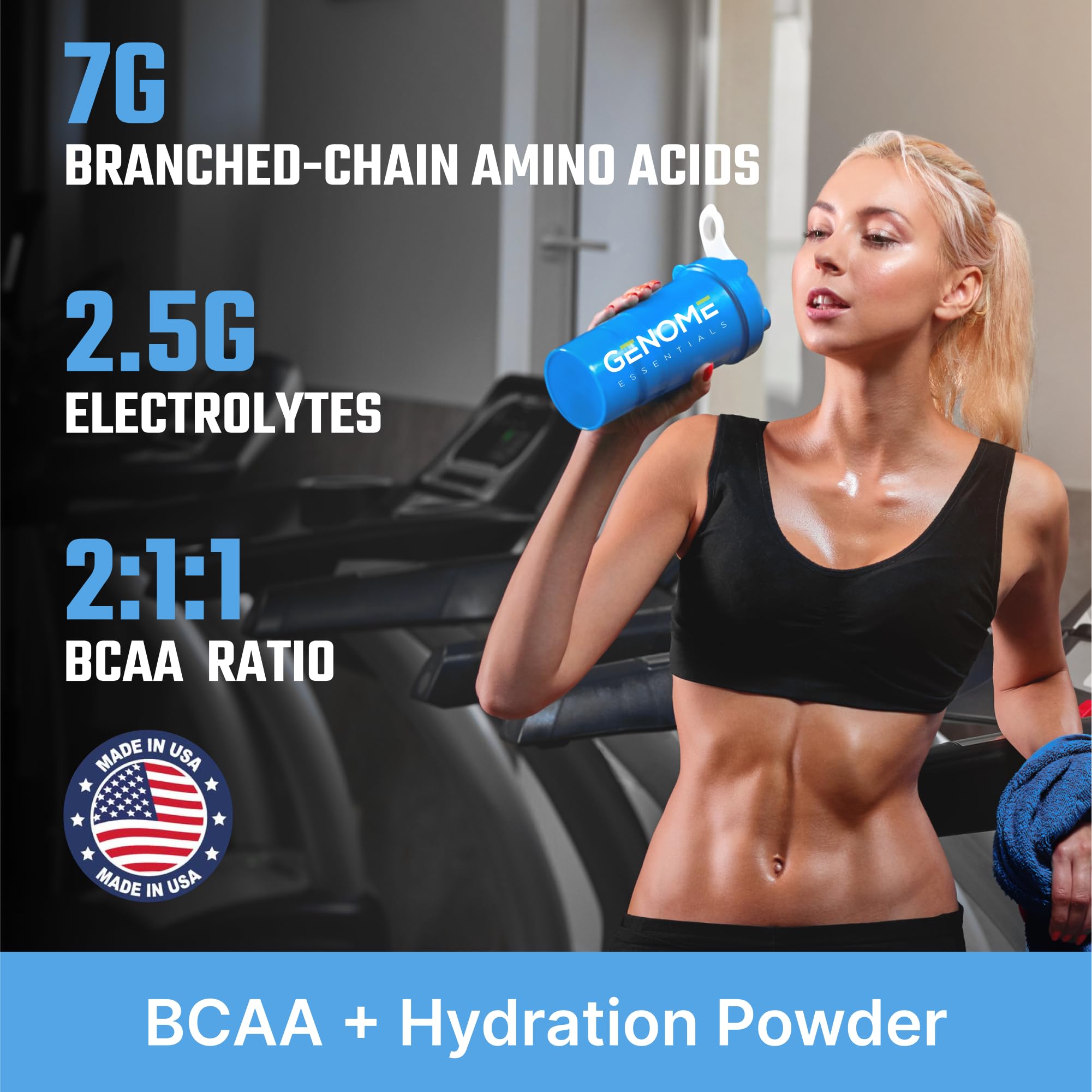 BCAA+ HYDRATION Powder, Recovery, Muscle Support & Hydration, 7G Bcaa & 2.5G Electrolytes per Serving, Non-GMO, Gluten Free, Keto Friendly, Zero Sugar, Natural Flavor, 30 Servings (30 Serving)