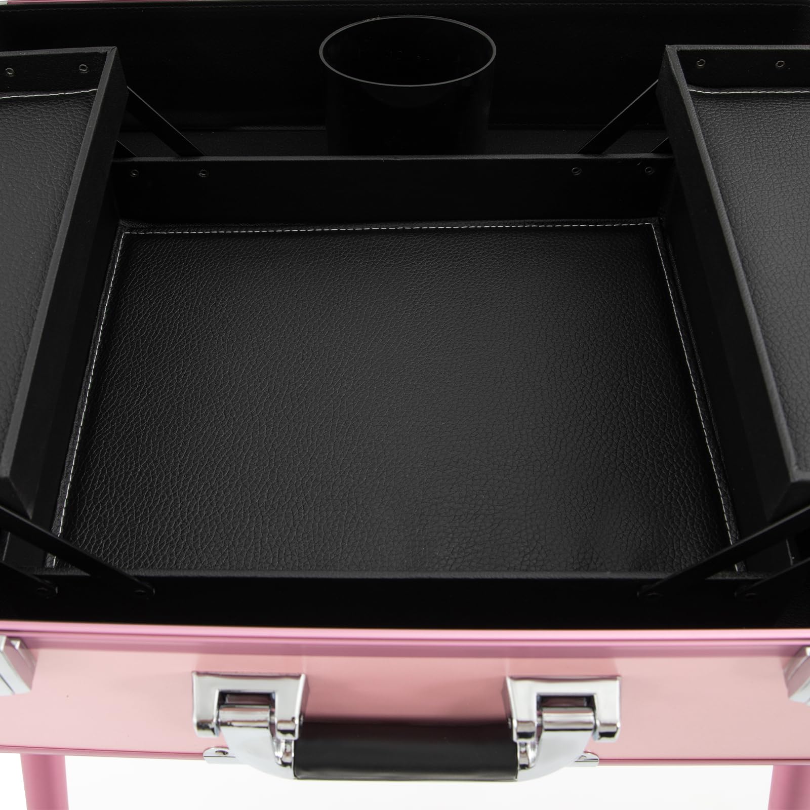 Rosa Rolling Makeup Zug Koffer, Aluminiumlegierung Trolley Salon Make-up Kosmetik Orgainzer Box Reisekoffer für Make-up-Wettbewerbe Hochzeits-Make-up-Szenarien