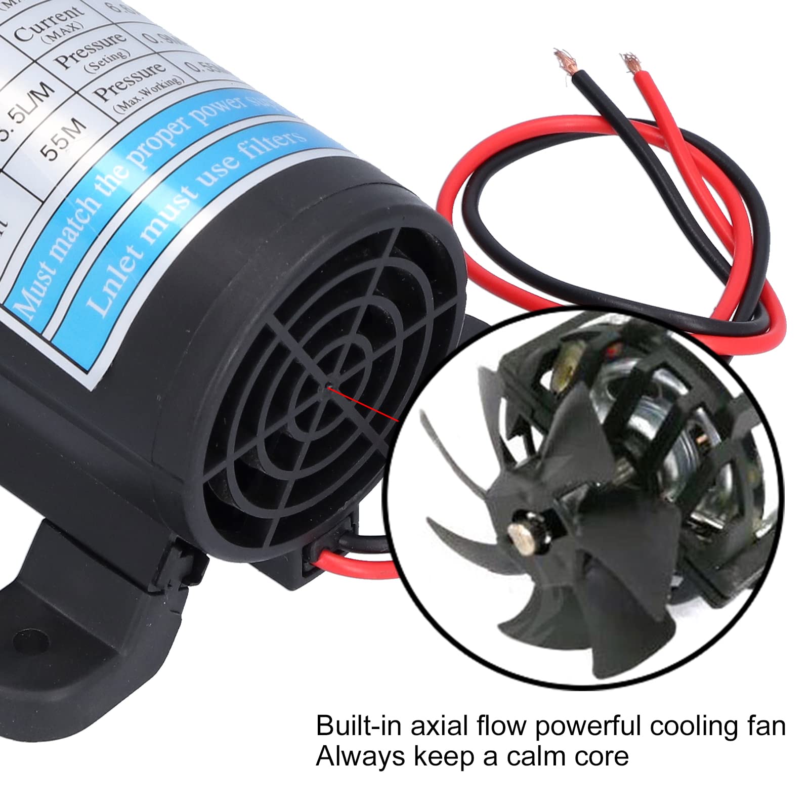 Pompe à Membrane Micro 5,5 L/min, Pompe à Membrane Haute Pression Auto-aspirante CC, Pompe à Membrane à Pression D'eau Douce(24V)