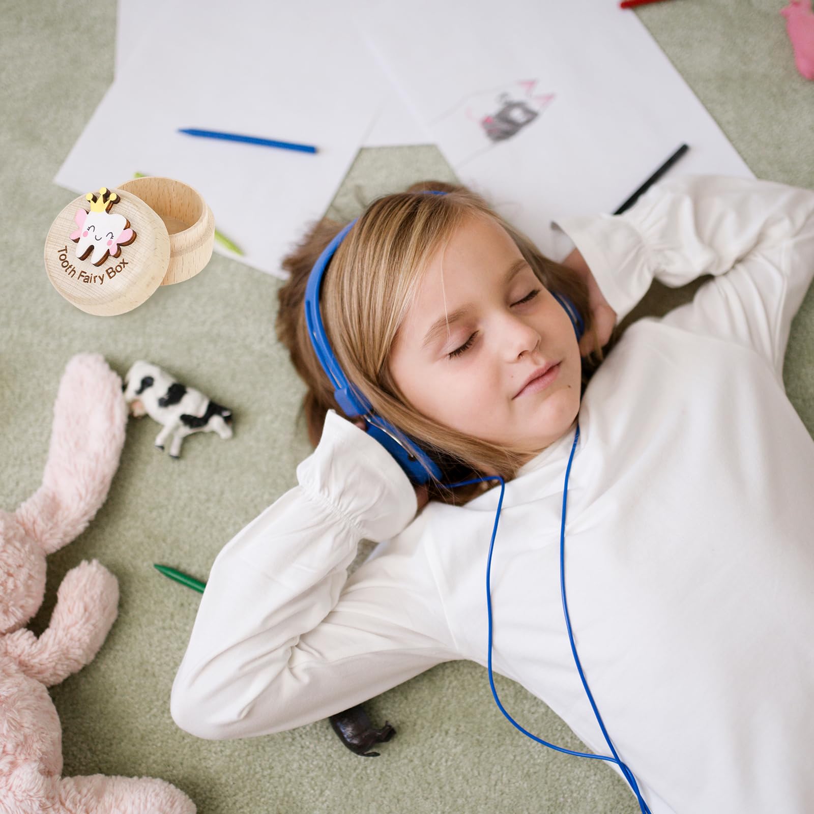 Cute Carved Wooden Box, Kids Tooth Storage, Tooth Fairy Box For Boys