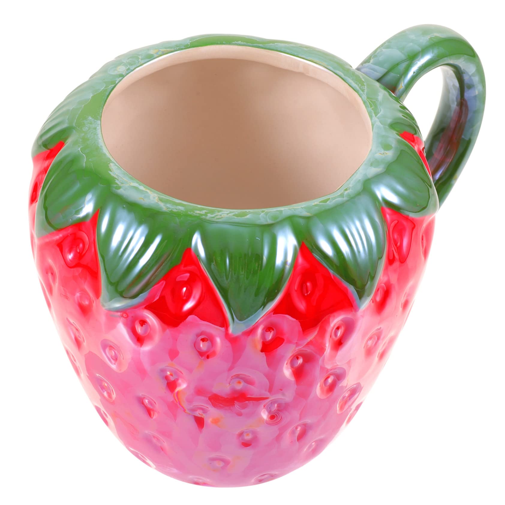 Porcelana Cocina Bebida Desayuno Té Cereal Cerámica Fresa Multi Jugo Sopa portátil Uso Taza Oficina Lindo Latte (15X11X11CMx2pcs)