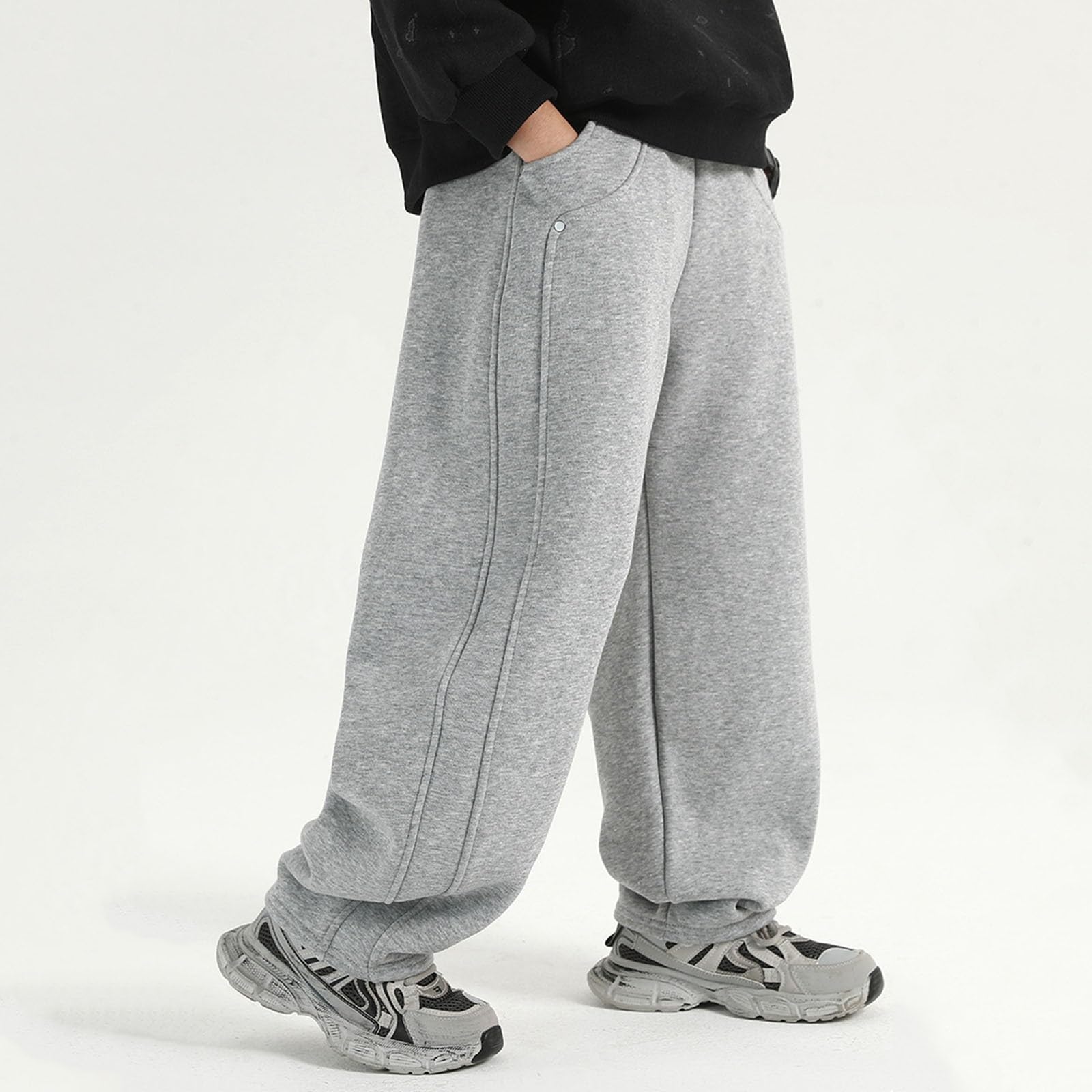 Baggy Jogginghose Jungs Sporthose Kinder Jungen Sweathose Mit Weite Bein Einfarbig Mit Kordelzug and Taschen Loose Casual Sweatpants