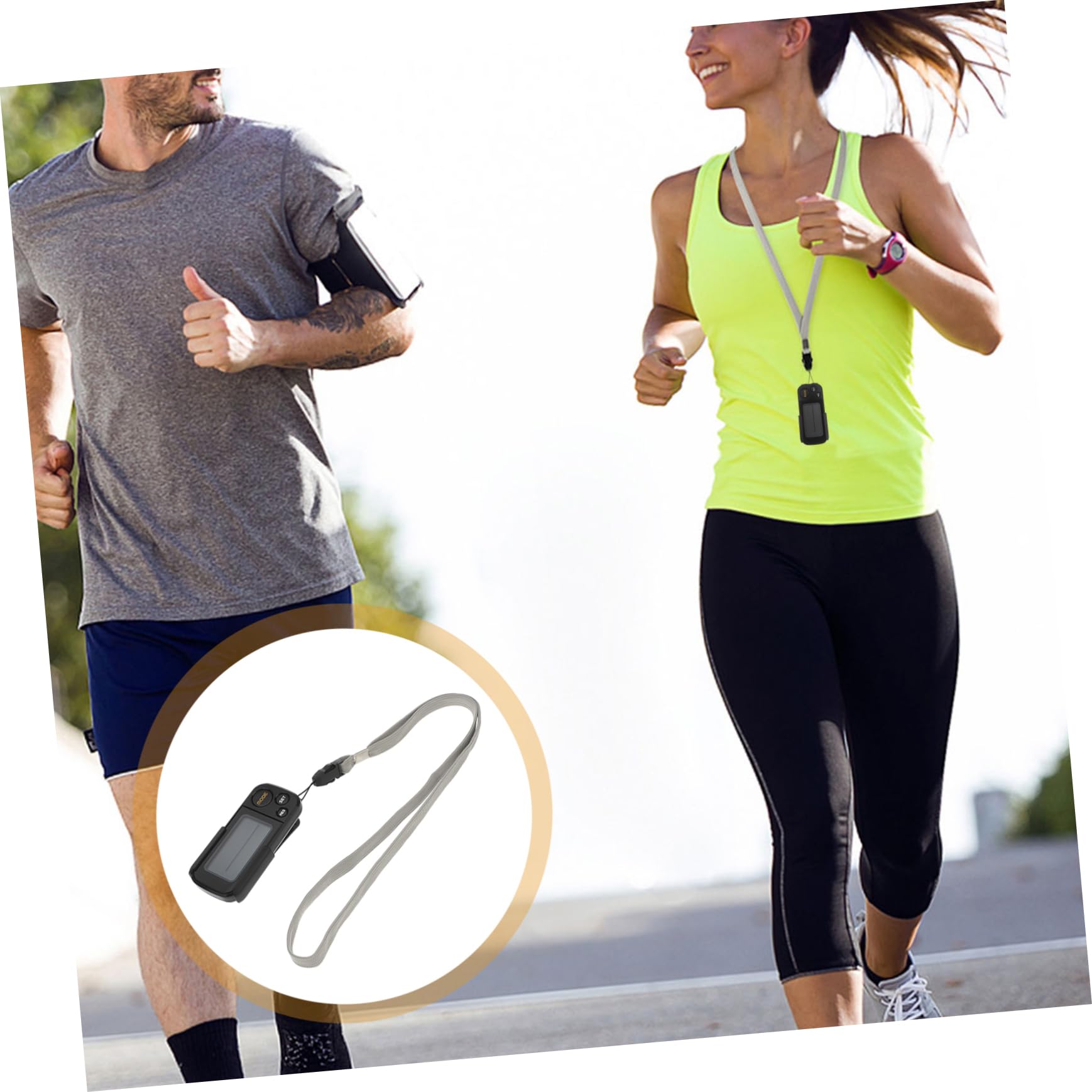 Abaodam Rechargeable Pedometer Watch Accurate Step Counter for Running Fitness