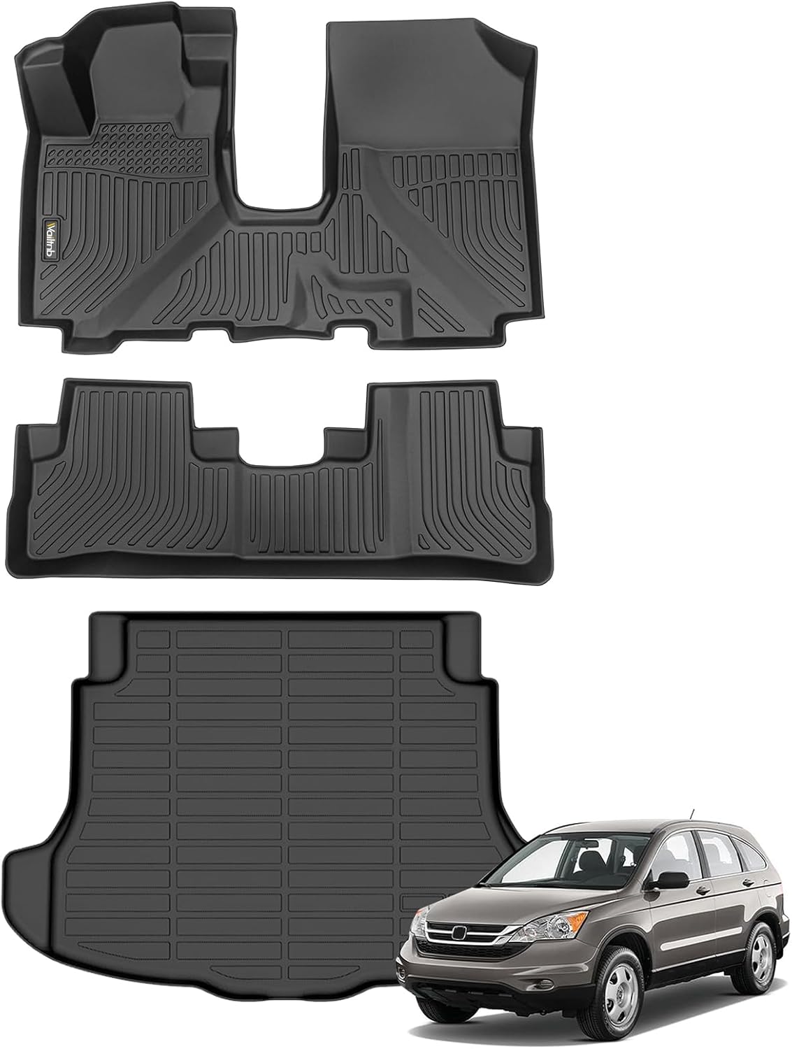 Wailtnb-All Weather Floor Mats & Cargo Liner for Honda CRV 2007-2011 Custom Fit Honda CRV 2007-2011 Waterproof Durable Easy to Clean Accessories 44|For Honda CRV | 2007-2011 | Set